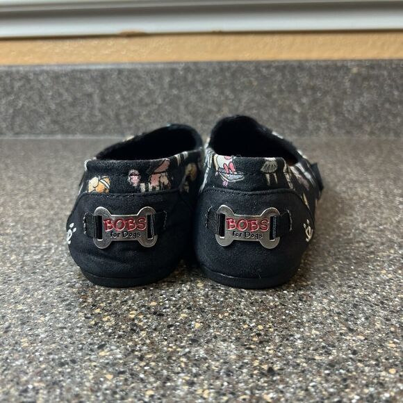 BOBS from Skechers Memory Foam Dogs Sports Black Canvas Slip On Shoe Womens Sz 7 - Picture 9 of 11